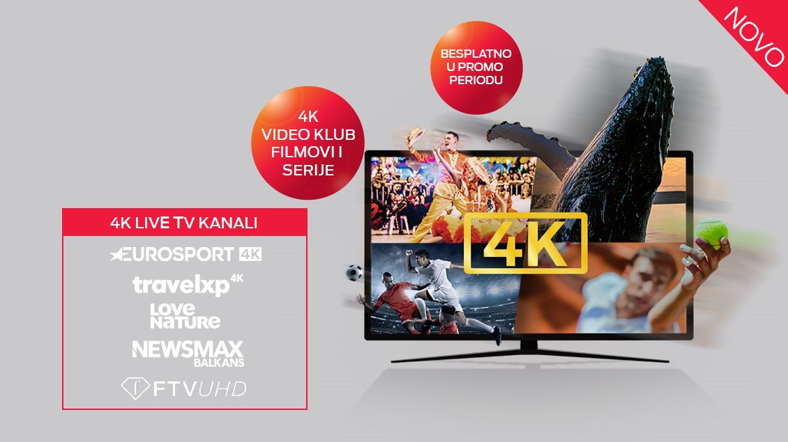 Atraktivni trenuci u sportu prikazani tako da izlaze izvan granica TV ekrana jer je TV sadržaj emitovan u 4K rezoluciji.