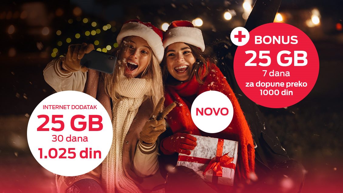 Uživajte u 25 GB bonus neta uz pripejd tarife