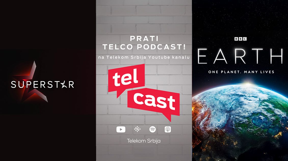 Prikaz promotivnih vizuali:a za: Superstar, Telcast podcast i BBC Earth poster sa prikazom Zemlje i sloganom 'One planet. Many lives.