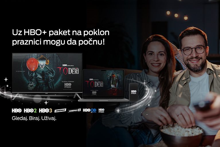 HBO+ interfejs na ekranu – aktiviran HBO paket na poklon