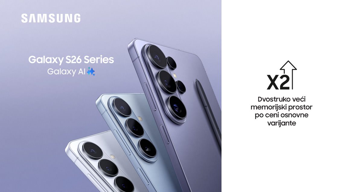 Samsung Galaxy S26 serija – S26, S26+ i S26 Ultra sa duplo više memorije.