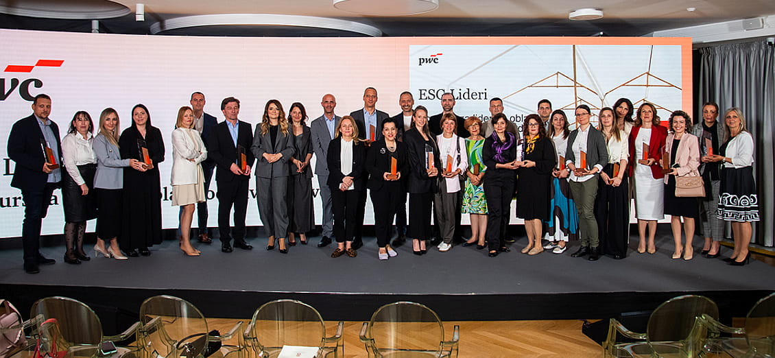 Dobitnici priznanja na konkursu ESG Lideri 2026 u organizaciji PwC Srbija