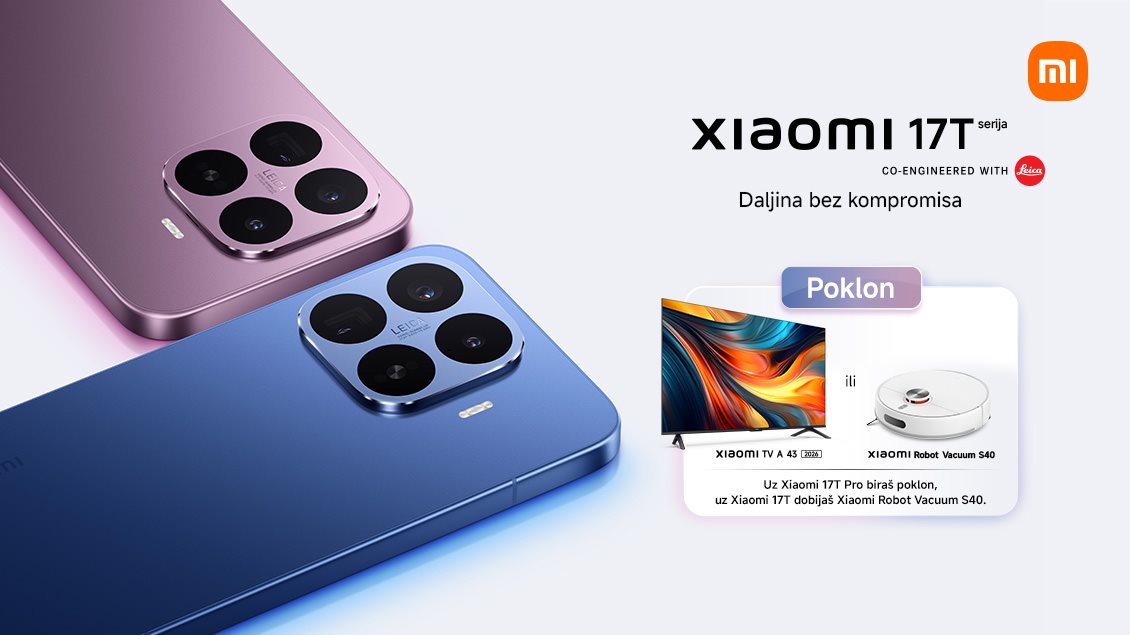 Xiaomi 17T serija – poklon Xiaomi TV A43 2026 ili Robot Vacuum S40